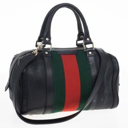 Pre Owned Gucci Web Detail Boston Bag 