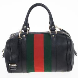 Pre Owned Gucci Web Detail Boston Bag 