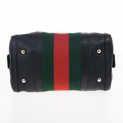Pre Owned Gucci Web Detail Boston Bag 