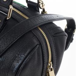 Pre Owned Gucci Web Detail Boston Bag 