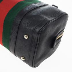 Pre Owned Gucci Web Detail Boston Bag 