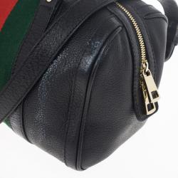 Pre Owned Gucci Web Detail Boston Bag 