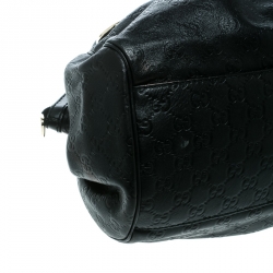 مملوكة مسبقًا Gucci Black Guccissima Leather Medium Sukey Boston Bag