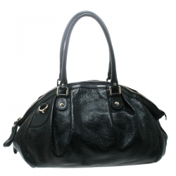 مملوكة مسبقًا Gucci Black Guccissima Leather Medium Sukey Boston Bag