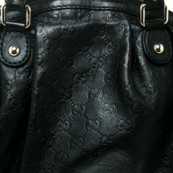 مملوكة مسبقًا Gucci Black Guccissima Leather Medium Sukey Boston Bag