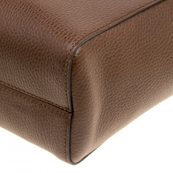 Pre Owned حقيبة يد غوتشي سوينغ متوسطة جلد بنية داكنة