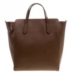 Pre Owned حقيبة يد غوتشي سوينغ متوسطة جلد بنية داكنة