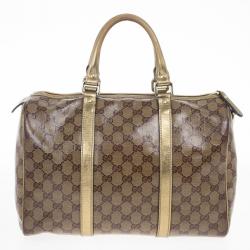 مملوكة مسبقًا Gucci Gold Crystal Lame Joy Boston Satchel