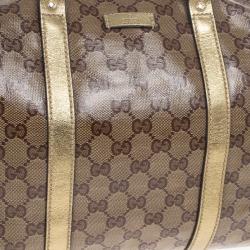 مملوكة مسبقًا Gucci Gold Crystal Lame Joy Boston Satchel