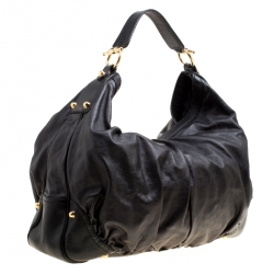 مملوكة مسبقًا حقيبة غوتشي جوكي كبيرة جلد سوداء