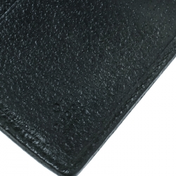 Pre Owned محفظة غوتشي شعار ويب جلد وكانفاس GG سوداء