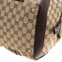 مملوكة مسبقًا حقيبة بوسطن غوتشي كانفاس GG أسود