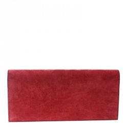 Pre Owned Gucci Pink Suede Broadway Abend Clutch 