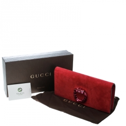 Pre Owned Gucci Pink Suede Broadway Abend Clutch 