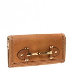 Gucci Yellow Leather Horsebit Continental Wallet