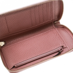 Gucci Pink Leather French Zip Around Wallet