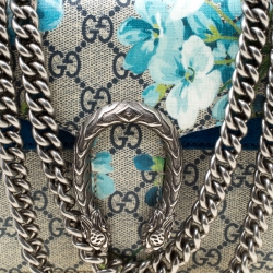 Gucci Beige/Blue GG Supreme Blooms Mini Dionysus Shoulder Bag