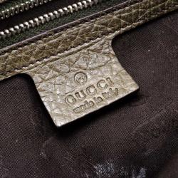 Pre Owned Gucci Bamboo Bar Medium Canvas Tote 