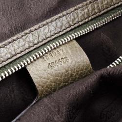 Pre Owned Gucci Bamboo Bar Medium Canvas Tote 