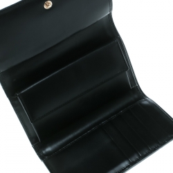 Gucci Black GG Fabric and Leather Trim Tri Fold Wallet