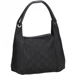 Pre Owned Gucci Black Jacquard GG Everyday Bag