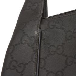 Pre Owned Gucci Black Jacquard GG Everyday Bag