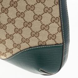 Pre Owned Gucci Green GG Canvas Hasler Horsebit Shoulder Bag