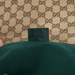 Pre Owned Gucci Green GG Canvas Hasler Horsebit Shoulder Bag