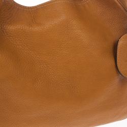 Pre Owned Gucci Brown Leather Gucci Heritage Web Striped Hobo