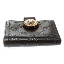 Pre Owned محفظة غوتشي هيستريا فرنش جلد غوتشيسيما بنية داكنة