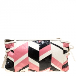 Pre Owned Gucci Multicolor Leather Large Harlequin Patchwork Hysteria Clutch