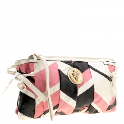 Pre Owned Gucci Multicolor Leather Large Harlequin Patchwork Hysteria Clutch