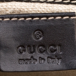 مملوكة مسبقًا Gucci Black Leather GG Buckle Detail Shoulder Bag