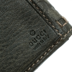 Pre Owned Gucci Grey Guccissima Leather Continental Wallet