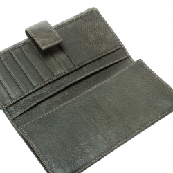 Pre Owned Gucci Grey Guccissima Leather Continental Wallet