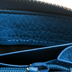 Gucci Blue Leather Soho Zip Around Wallet