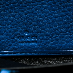 Gucci Blue Leather Soho Zip Around Wallet