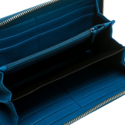Gucci Blue Leather Soho Zip Around Wallet