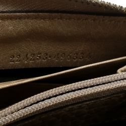 Gucci Beige Diamante Canvas and Leather Bamboo Tassel Zip Around Wallet