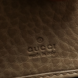 Gucci Beige Diamante Canvas and Leather Bamboo Tassel Zip Around Wallet