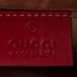 Pre Owned حقيبة كتف غوتشي سيلفي بسلسلة ويب ميني جلد حمراء