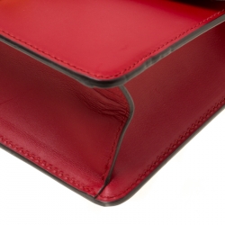 Pre Owned حقيبة كتف غوتشي سيلفي بسلسلة ويب ميني جلد حمراء