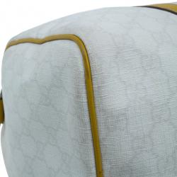 Pre Owned حقيبة غوتشي جوي بوسطن كانفاس أبيض وسط