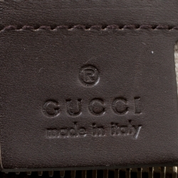 مملوكة مسبقًا Gucci Dark Brown/Beige GG Canvas Small Web Boston Bag