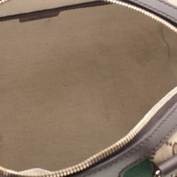مملوكة مسبقًا Gucci Dark Brown/Beige GG Canvas Small Web Boston Bag