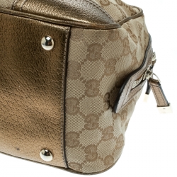 مملوكة مسبقًا حقيبة غوتشي برينسي بوسطن جلد وكانفاس GG بيج