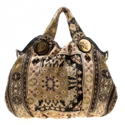 Pre Owned Gucci Multicolor Embroidered Tapestry Fabric Large Hysteria Hobo
