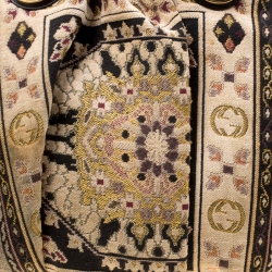 Pre Owned Gucci Multicolor Embroidered Tapestry Fabric Large Hysteria Hobo