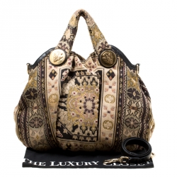 Pre Owned Gucci Multicolor Embroidered Tapestry Fabric Large Hysteria Hobo