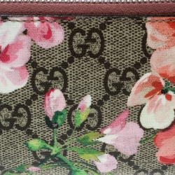 Gucci Beige GG Supreme Canvas Blooms Card Case